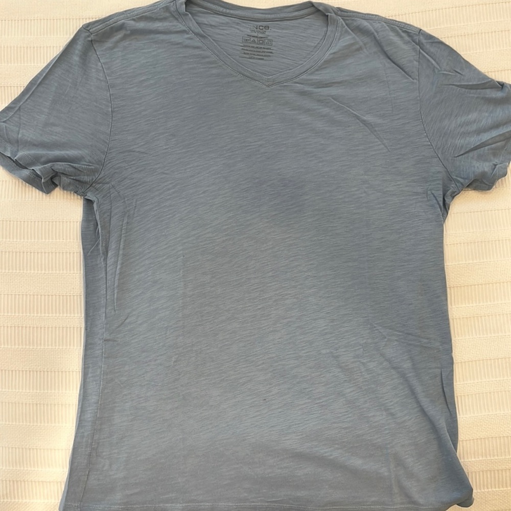Men’s Vince V-Neck T-Shirt Light Blue Size Large